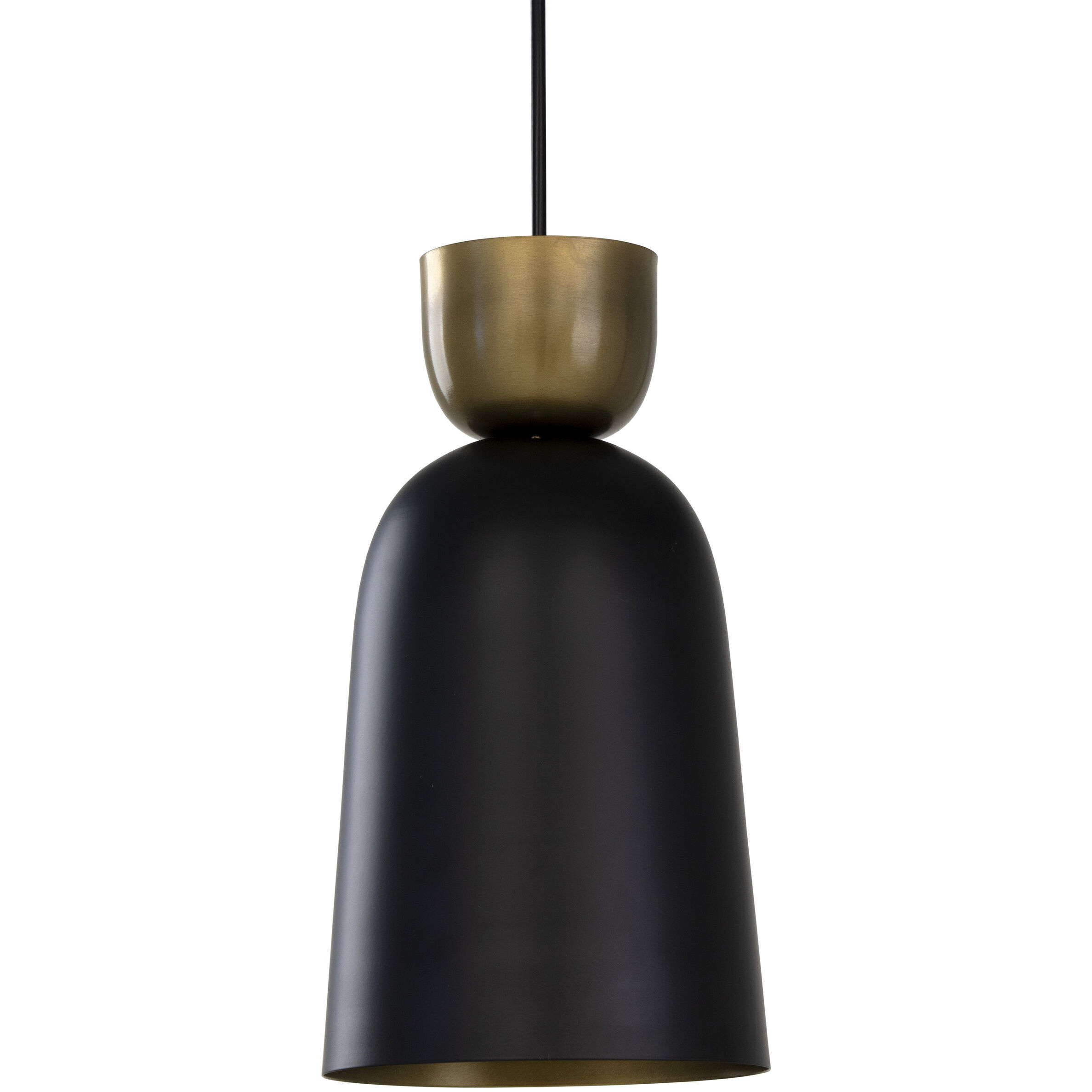 Danica Black / Brass Pendant Ceiling Light, Cup Shaped
